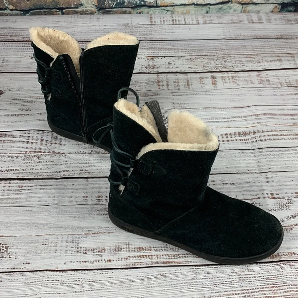 Koolaburra by UGG black boots zip and tie sz 7 - Picture 2 of 10